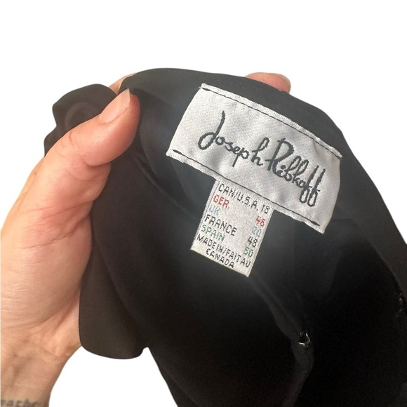 Joseph Ribkoff Front Zip Pants Size 18 Black Career Workwear Formal Pleated - Picture 4 of 5